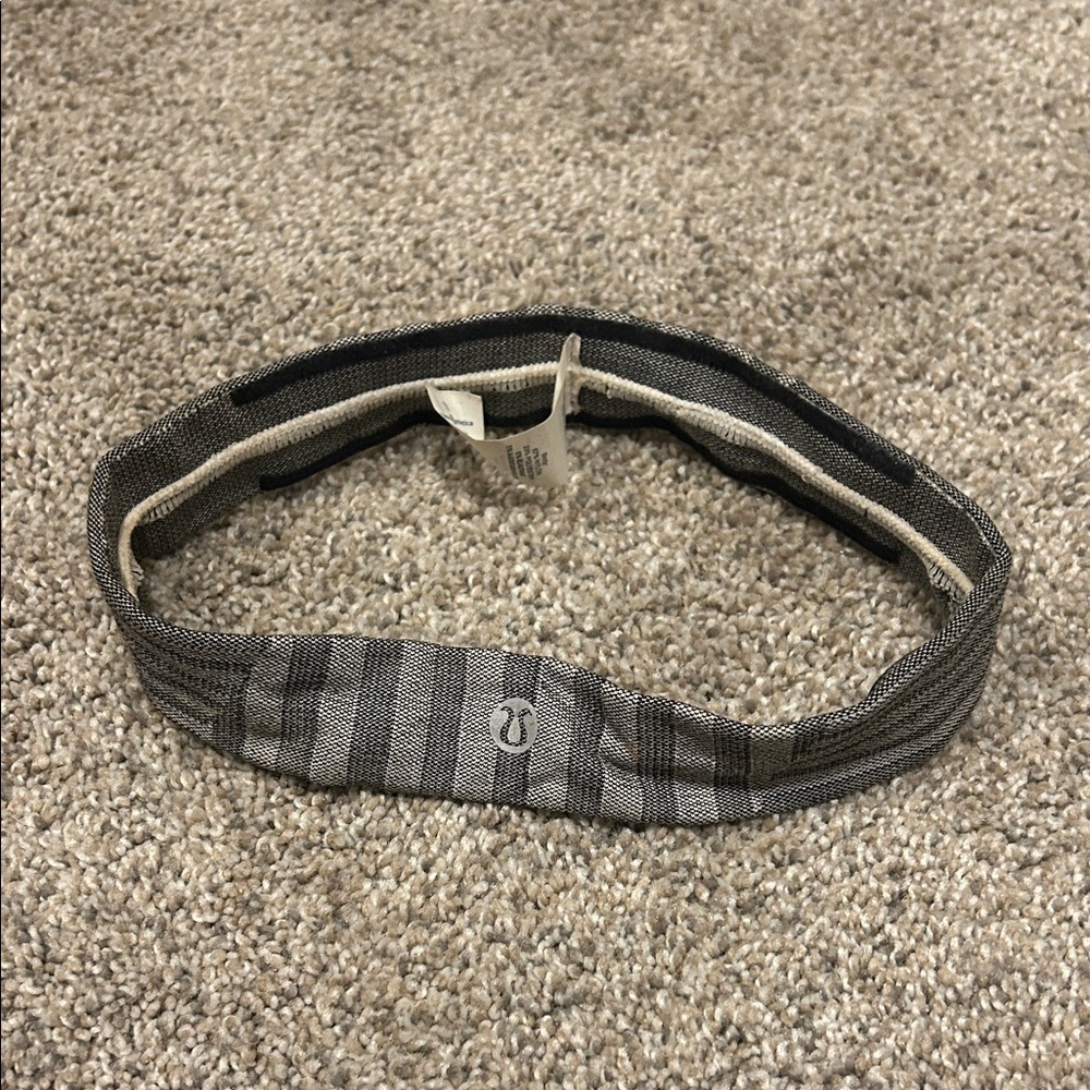 lululemon athletica Striped Black and Gray Headband